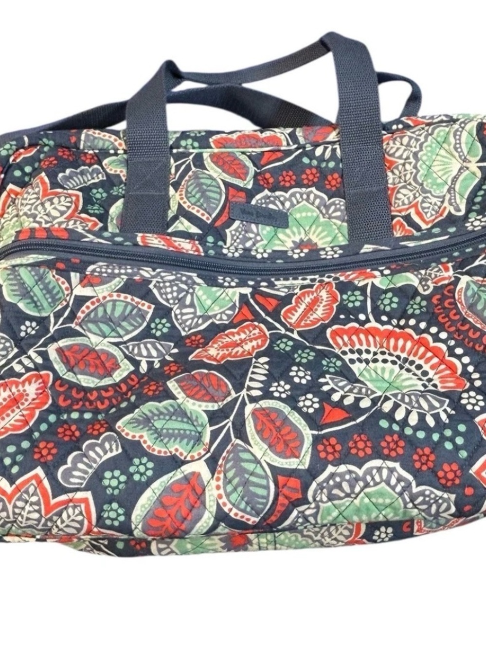 Vera Bradley Nomadic  Quilted Floral Weekender Bag with Red & Green Accents